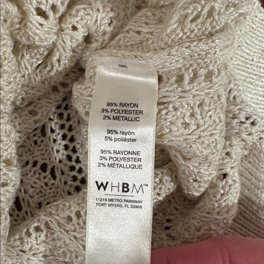 White House Black Market Crochet V-Neck Sweater Size XS - Picture 10 of 11